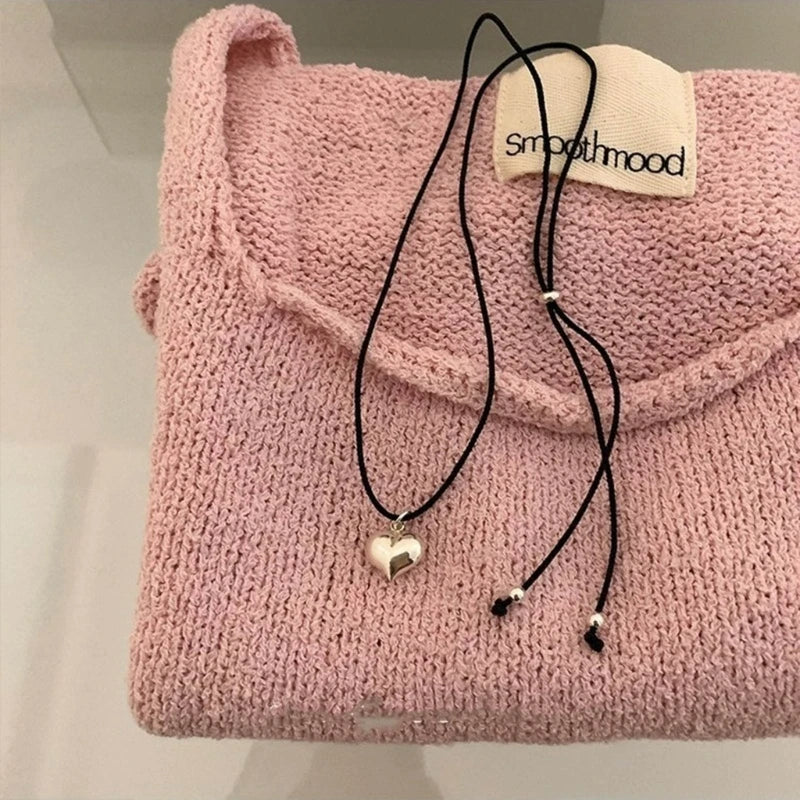 Black Rope Collarbone Chain for Women