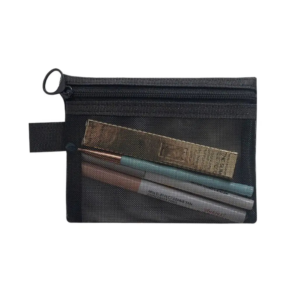 Large Capacity Mesh Cosmetic Bag with Zipper