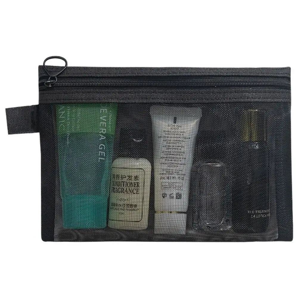 Large Capacity Mesh Cosmetic Bag with Zipper