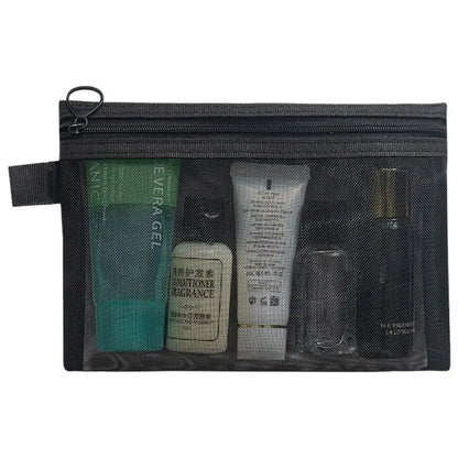 Large Capacity Mesh Cosmetic Bag with Zipper