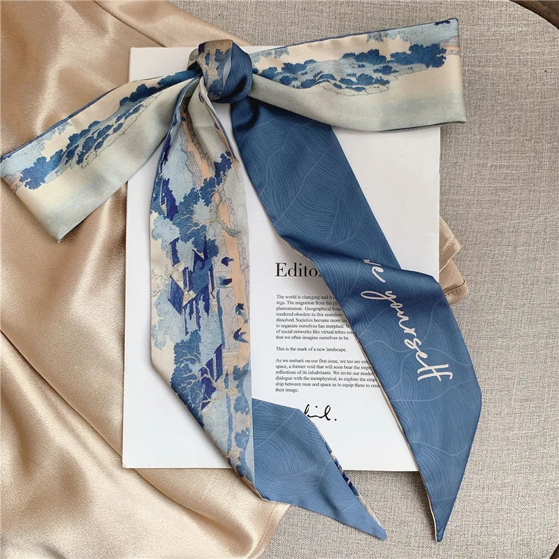 French Bow Tie Painting Silk Scarf