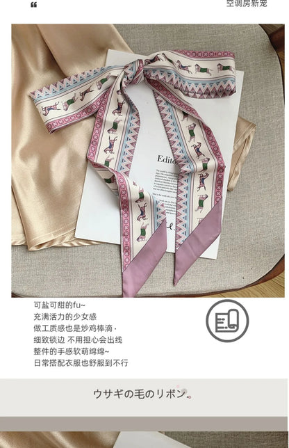 French Bow Tie Painting Silk Scarf