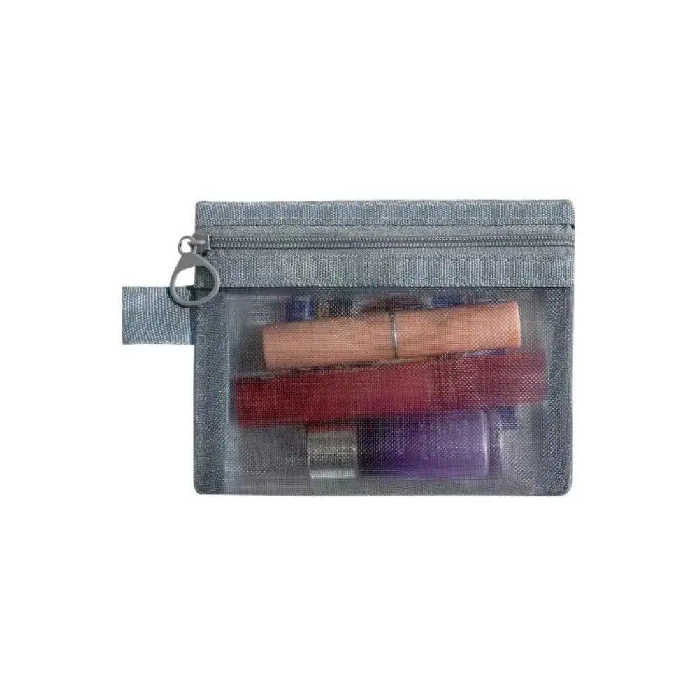 Large Capacity Mesh Cosmetic Bag with Zipper