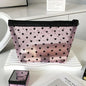 Transparent Heart Mesh Cosmetic Bag