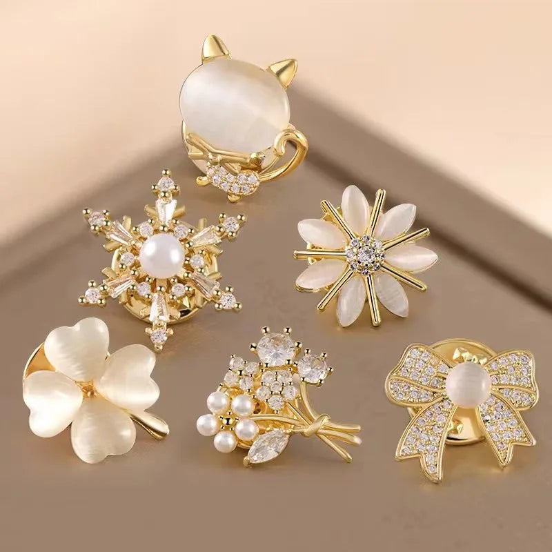 Fashion Flower & Bow Brooch Set