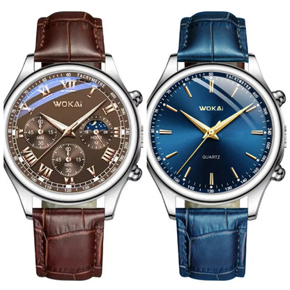 MOONBIFFY Leather Quartz Watch