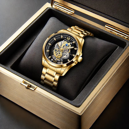 Golden Steel Strip, Night Light, Hollow Gear Design