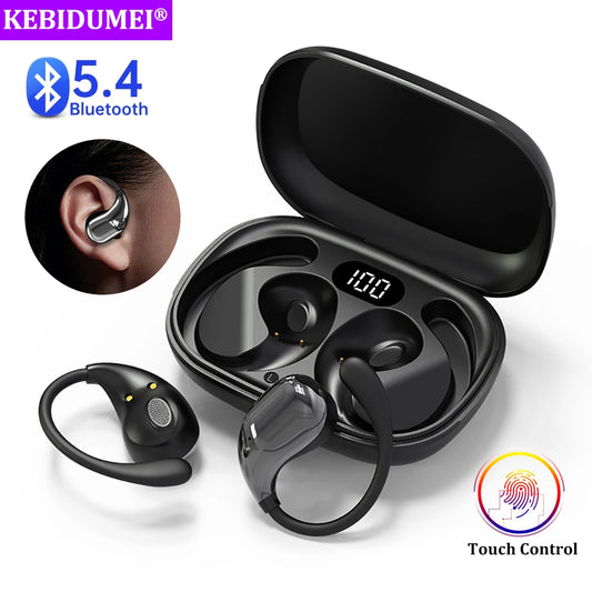 Bluetooth 5.4 Wireless Ear Hook Headphones with LED Display