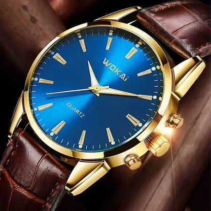 MOONBIFFY Leather Quartz Watch
