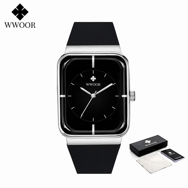 WWOOR Luxury Rectangle Silicone Watch