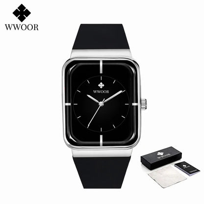 WWOOR Luxury Rectangle Silicone Watch