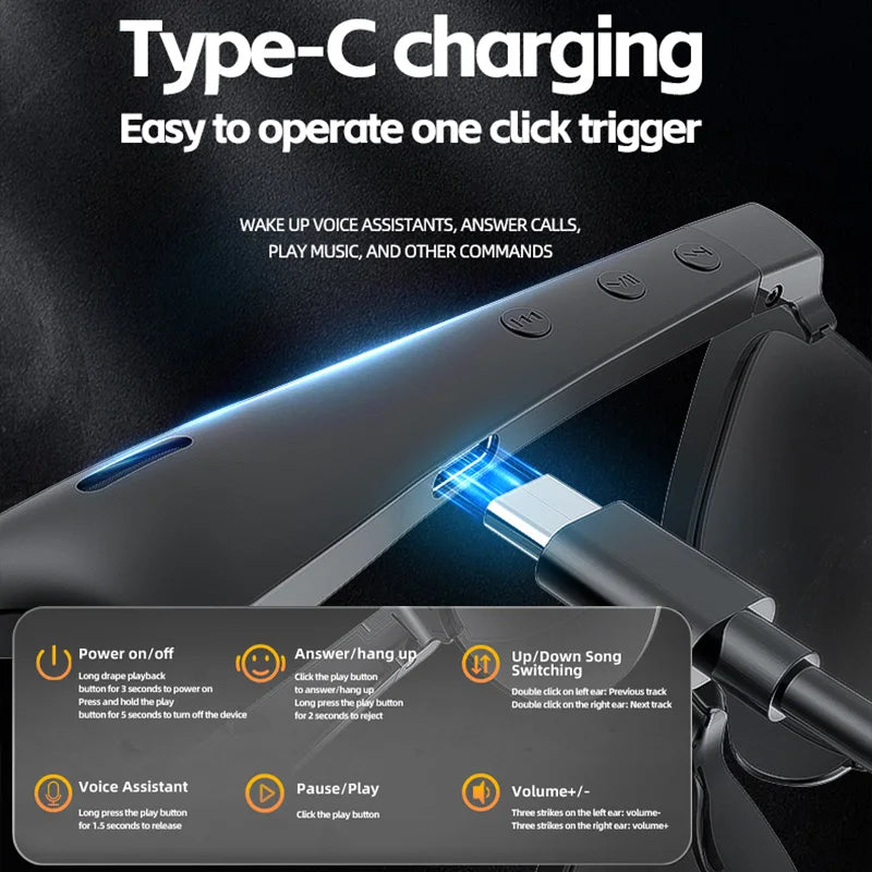 Wireless Ear Hook Earphones with Active Noise Cancellation & Waterproof Design, Bluetooth 5.0