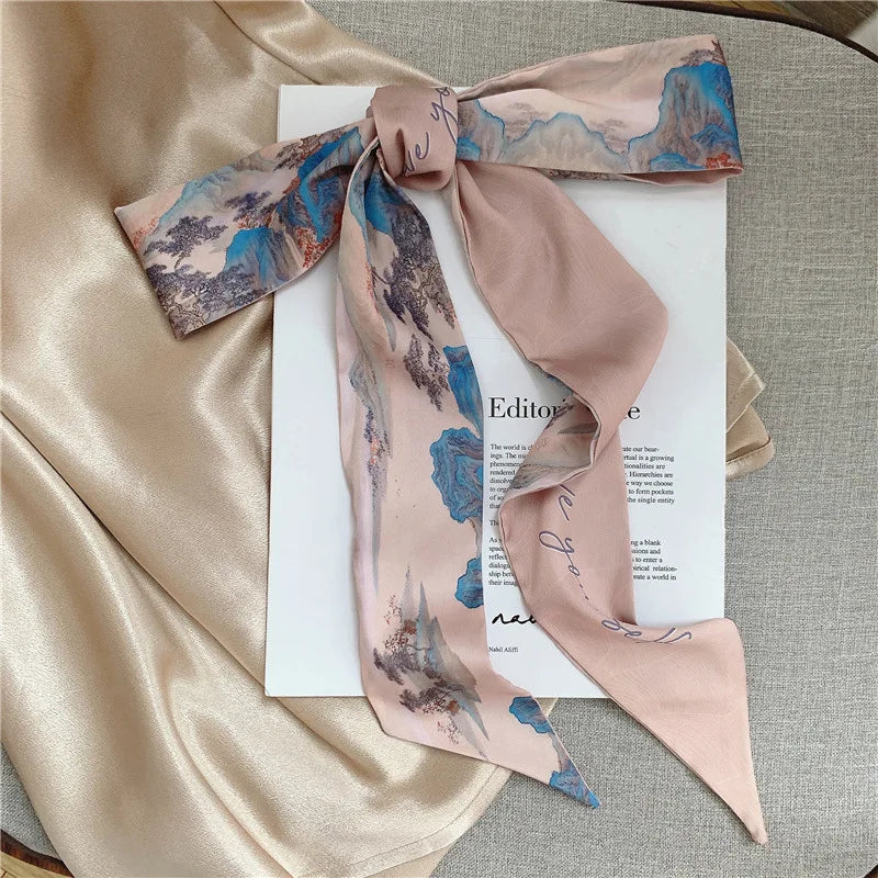 French Bow Tie Painting Silk Scarf