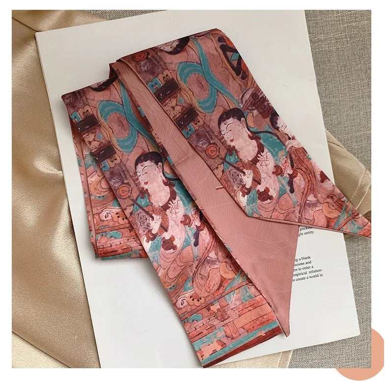 French Bow Tie Painting Silk Scarf