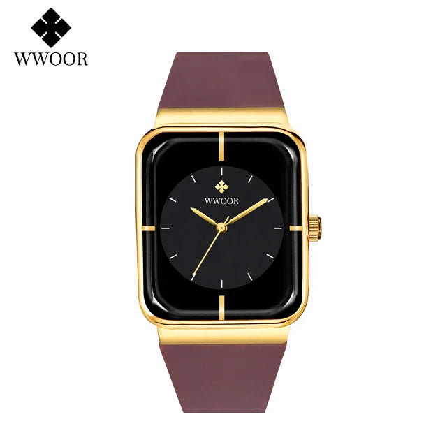 WWOOR Luxury Rectangle Silicone Watch