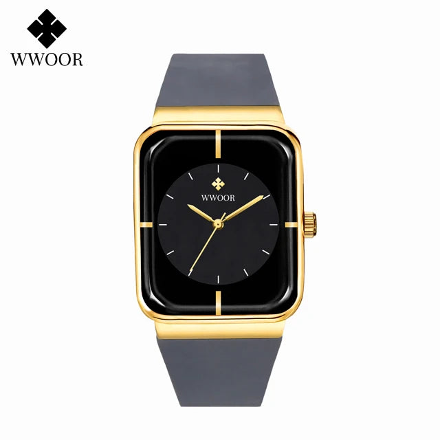 WWOOR Luxury Rectangle Silicone Watch