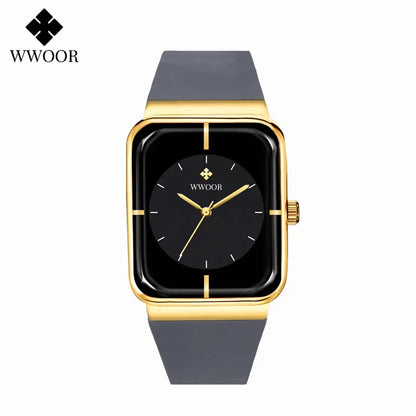 WWOOR Luxury Rectangle Silicone Watch