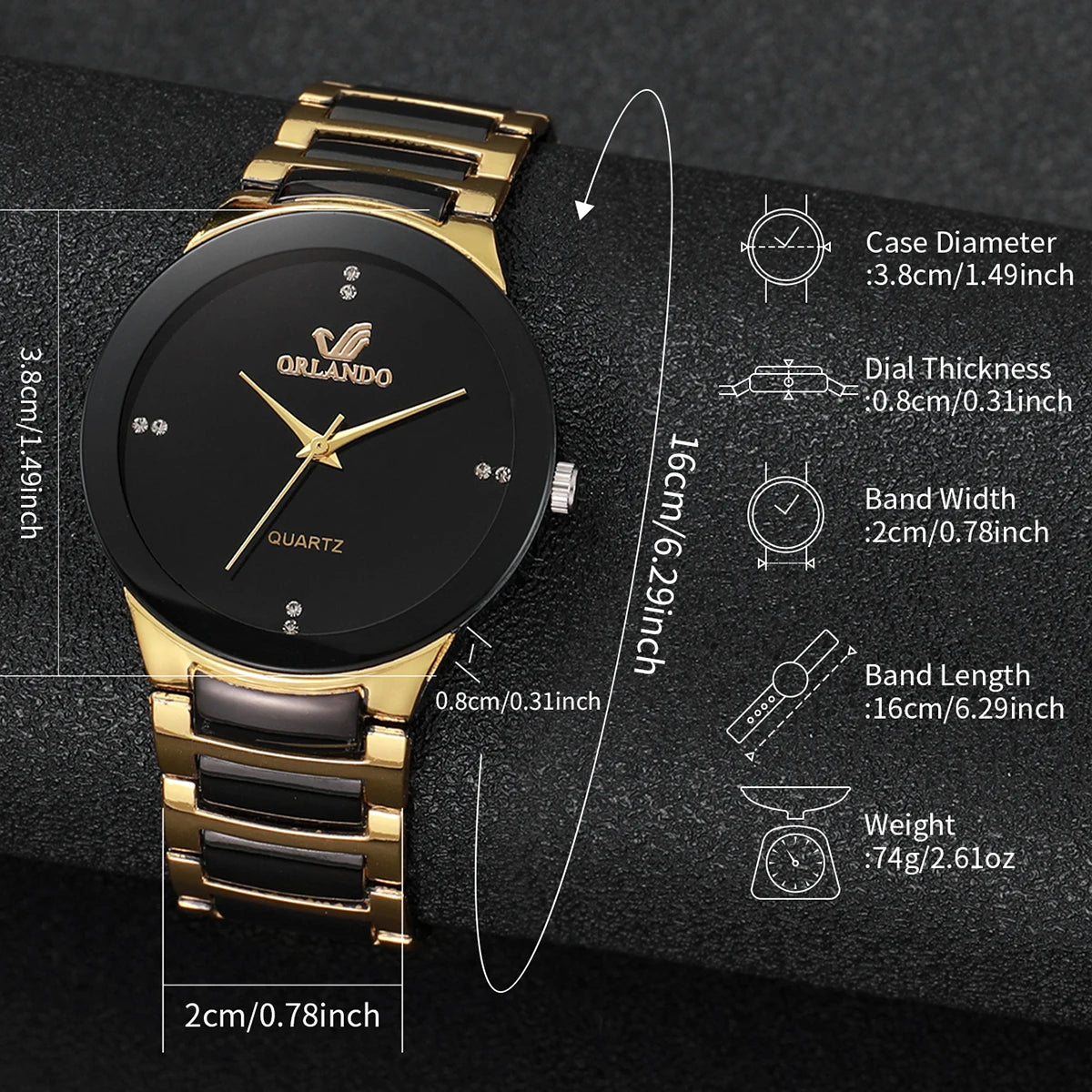 yolako Stainless Steel Quartz Watch