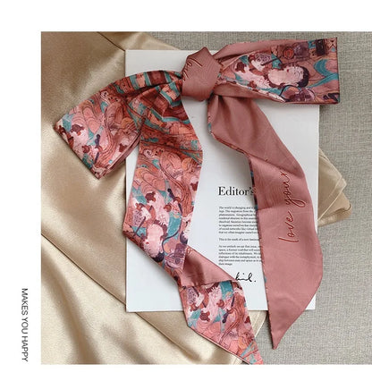 French Bow Tie Painting Silk Scarf