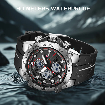 LIGE Dual Display Sports Watch