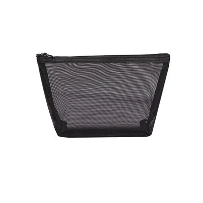 Transparent Heart Mesh Cosmetic Bag