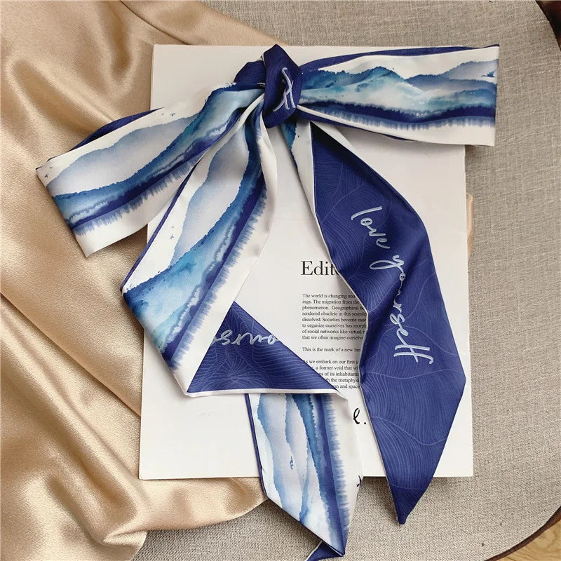 French Bow Tie Painting Silk Scarf