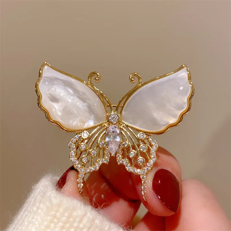 Crystal Dolphin Whale Brooch