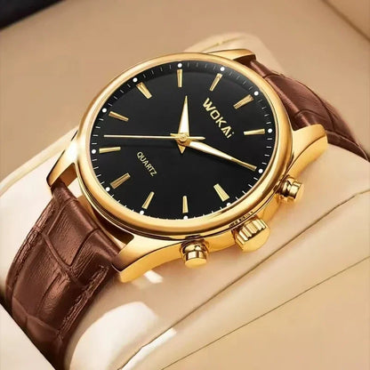 MOONBIFFY Leather Quartz Watch