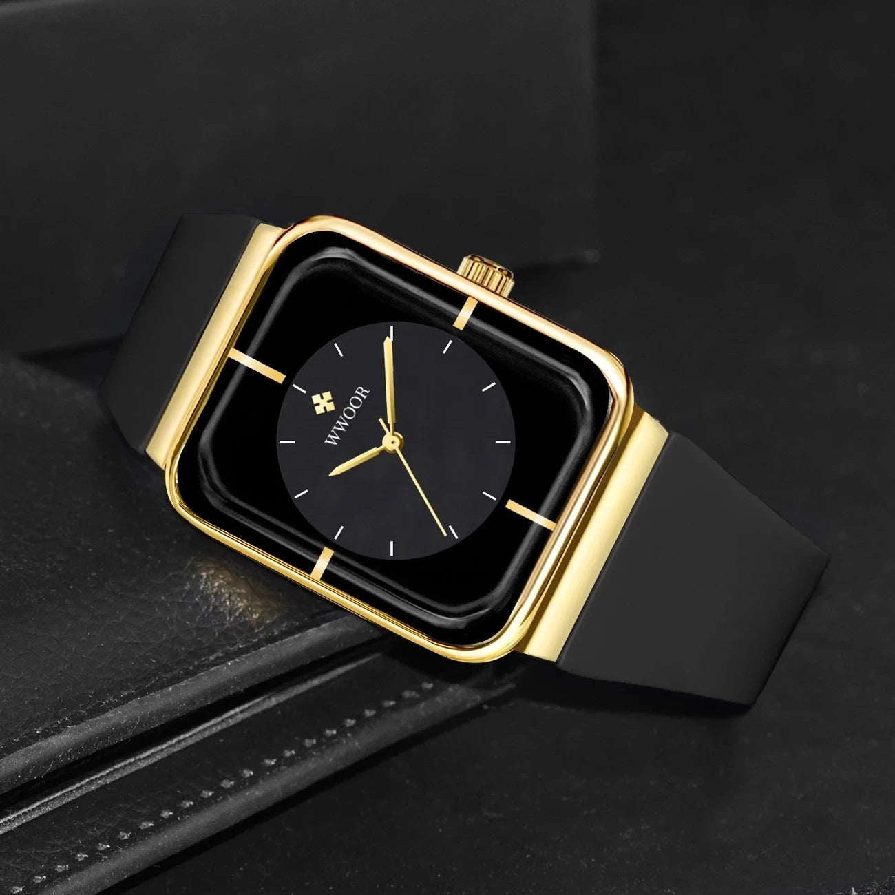 WWOOR Luxury Rectangle Silicone Watch