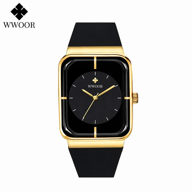 WWOOR Luxury Rectangle Silicone Watch