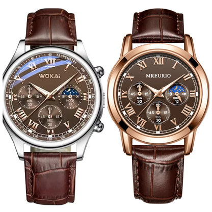 MOONBIFFY Leather Quartz Watch