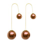 Elegant U-Shaped Double-Sided Faux Pearl Gold Plated Drop Earrings for Women