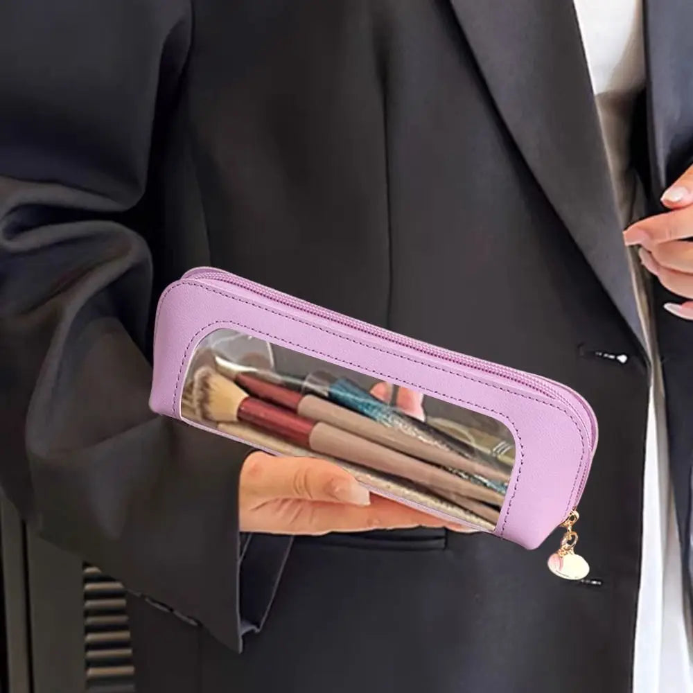 Portable PU Makeup Brush & Toiletry Organizer Bag