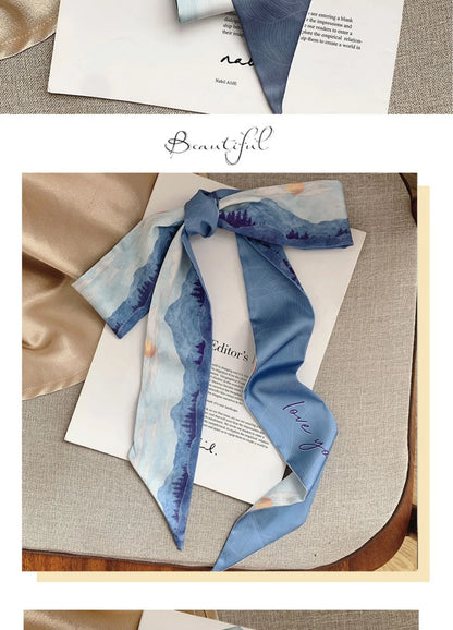 French Bow Tie Painting Silk Scarf