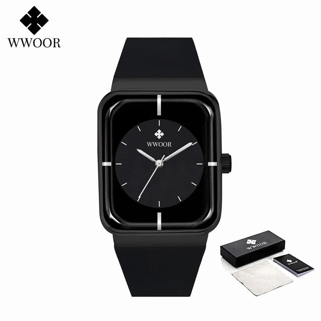 WWOOR Luxury Rectangle Silicone Watch