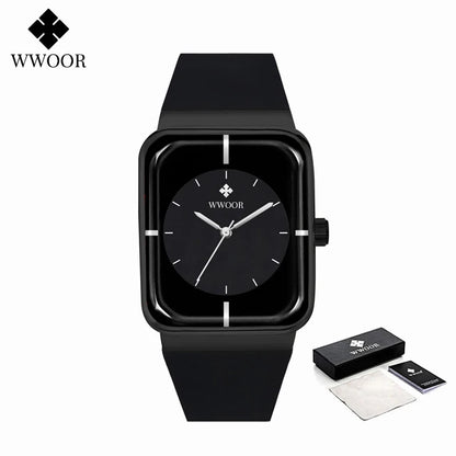 WWOOR Luxury Rectangle Silicone Watch
