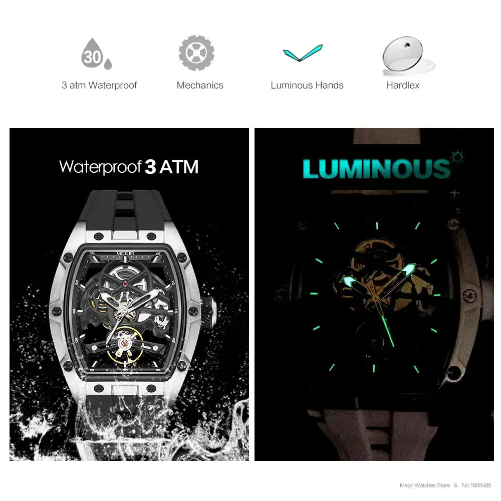 MEGIR Mechanical Skeleton Watch
