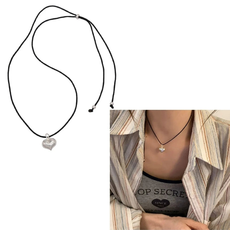 Black Rope Collarbone Chain for Women