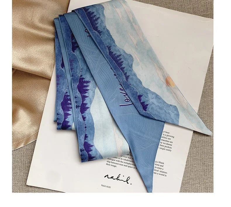 French Bow Tie Painting Silk Scarf