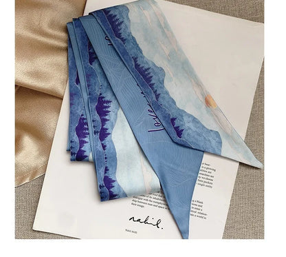 French Bow Tie Painting Silk Scarf