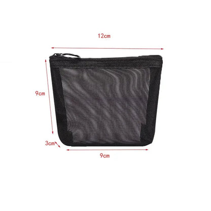 Transparent Heart Mesh Cosmetic Bag