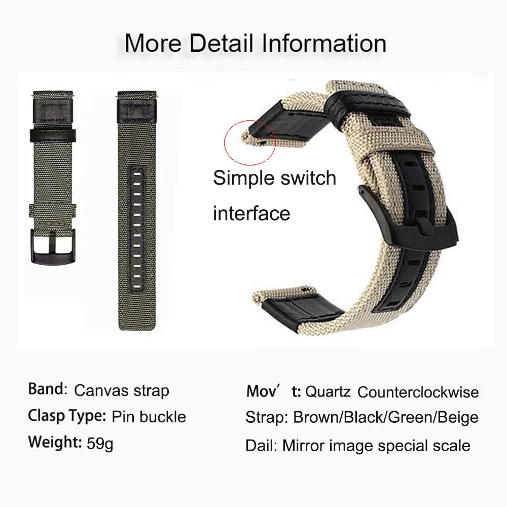 Enmex Casual Canvas Strap Watch
