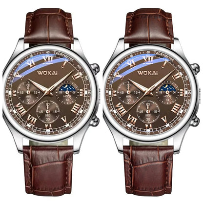 MOONBIFFY Leather Quartz Watch