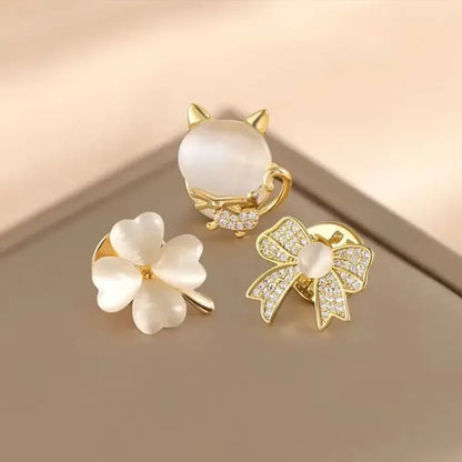 Fashion Flower & Bow Brooch Set