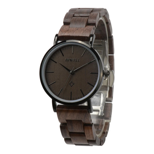 BEWELL 163AL Wooden Quartz Watch