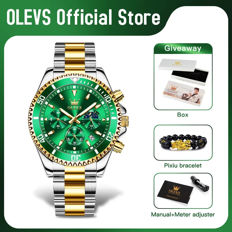 OLEVS Watch with Moon Phase & Date