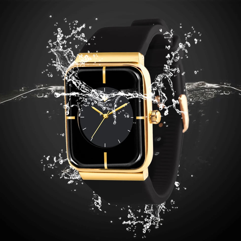 WWOOR Luxury Rectangle Silicone Watch