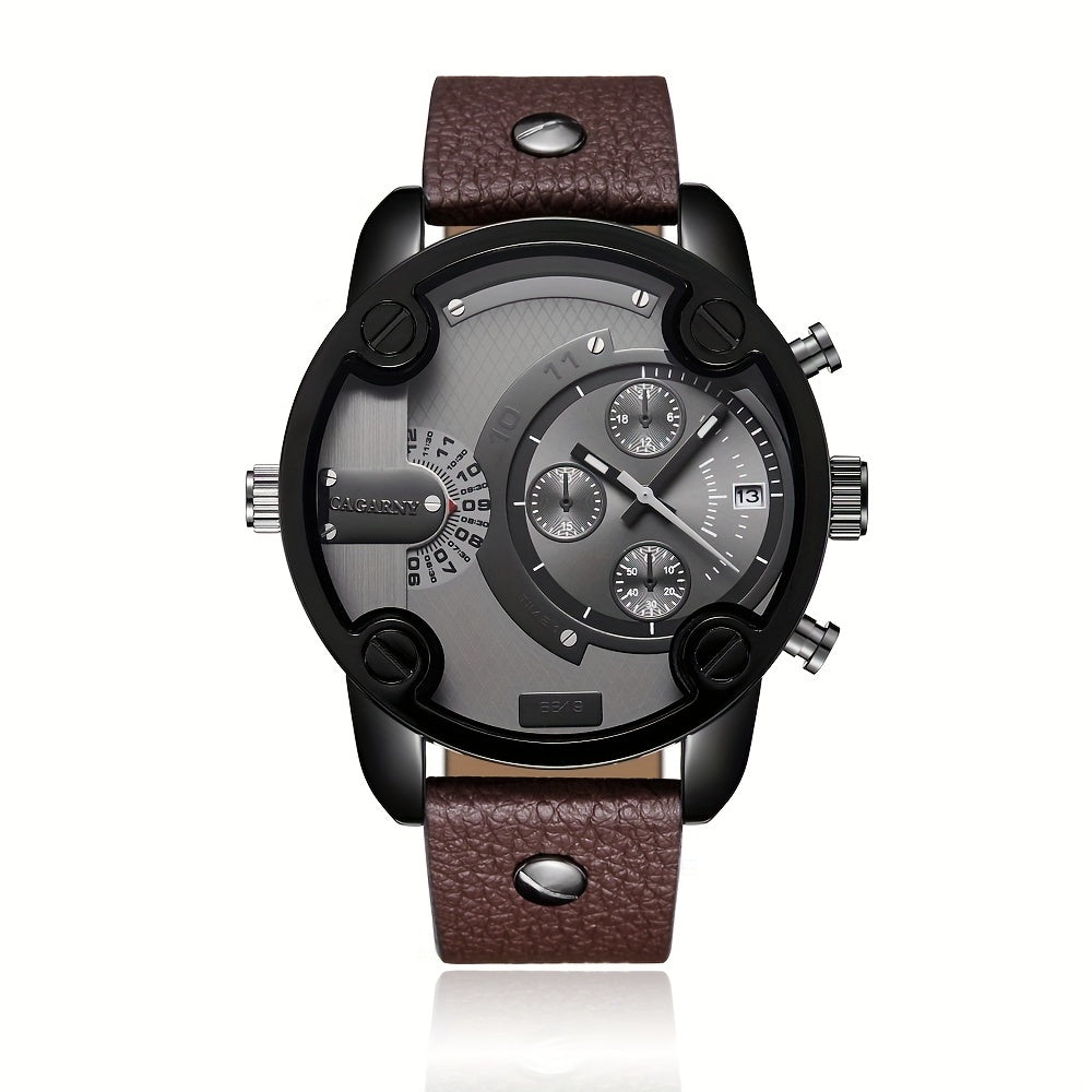 Casual Dial Watch with PU Leather