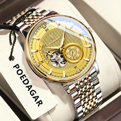 POEDAGAR Luxury Skeleton Dial