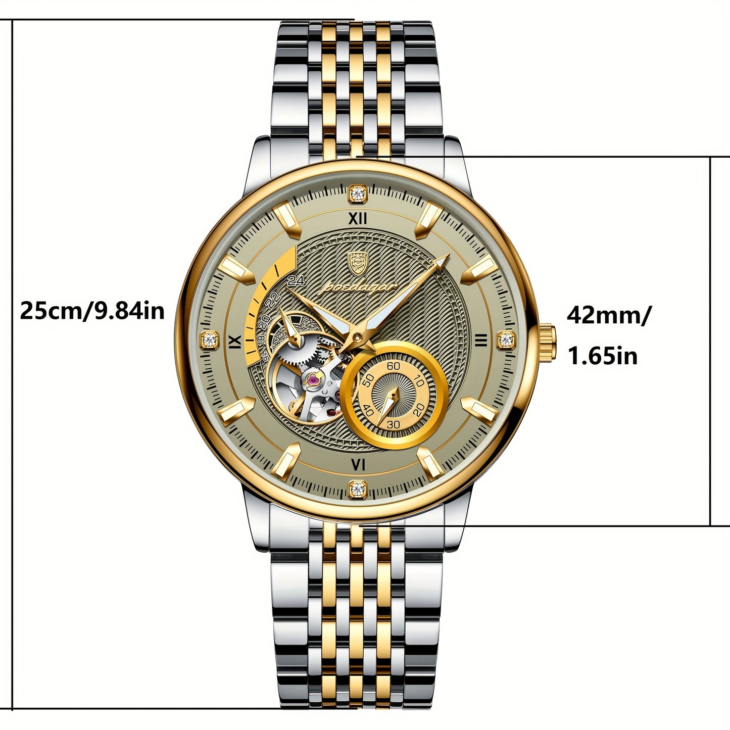 POEDAGAR Luxury Skeleton Dial